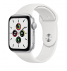 Apple Watch Series SE 44mm, серебристый алюминий, спортивный ремешок белого цвета