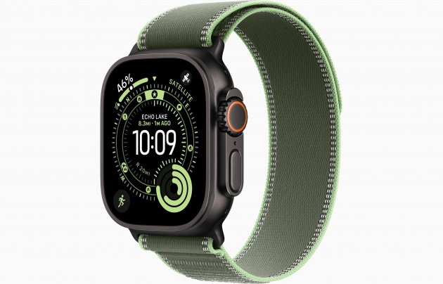 Смарт-часы Apple Watch Ultra 3 49mm, черный титан, ремешок Green/Neon Trail Loop