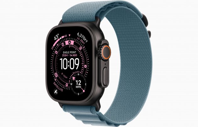 Смарт-часы Apple Watch Ultra 3 49mm, черный титан, ремешок Light Blue Alpine Loop