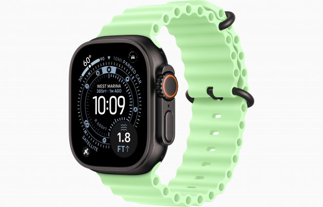 Смарт-часы Apple Watch Ultra 3 49mm, черный титан, ремешок Neon Green Ocean Band
