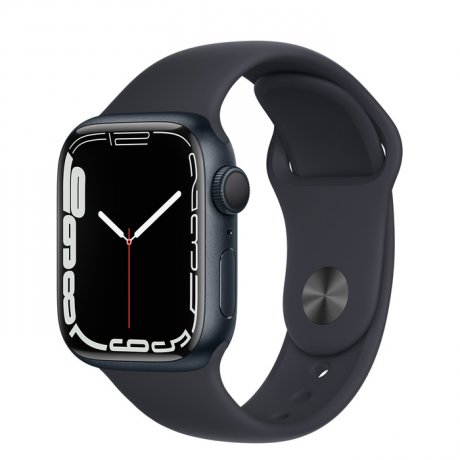 Apple Watch Series 7 41mm, корпус из алюминия цвета "темная ночь", спортивный ремешок