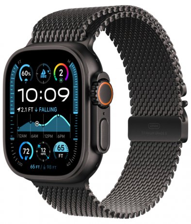 Смарт-часы Apple Watch Ultra 2 49mm, черный титан, ремешок Milanese Black