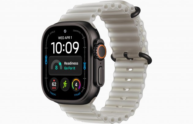Смарт-часы Apple Watch Ultra 4 49mm, черный титан, ремешок Translucent Gray Ocean Loop Band