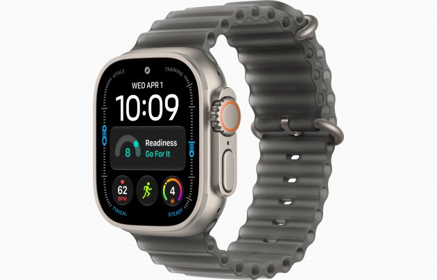 Смарт-часы Apple Watch Ultra 4 49mm, бежевый титан, ремешок Translucent Black Ocean Loop Band