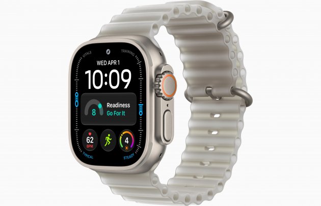 Смарт-часы Apple Watch Ultra 4 49mm, бежевый титан, ремешок Translucent Gray Ocean Loop Band